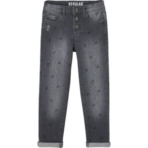 Rechte Meisjesjeans - Grijs - Met Gebruikte Details