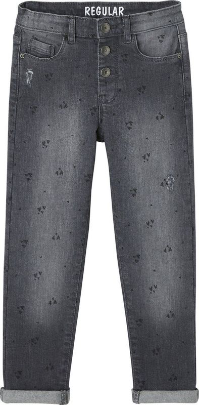 Rechte Meisjesjeans - Grijs - Met Gebruikte Details