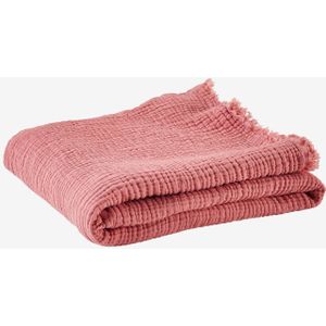 Deken - Roze - Biologisch Katoengaas - 120 x 150 cm - Vier Lagen