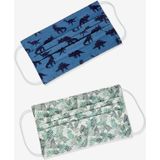 Vertbaudet - Set van 2 - Wasbare Jongensmaskers - Multicolor - 4-laags met Bacteriële Filtratie-efficiëntie > 90%