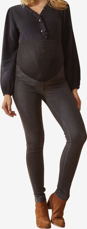 Naadloze Tregging - Denim-Effect - Stretchstof - Zwart