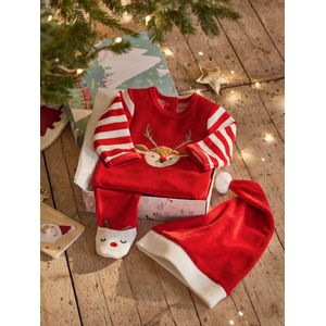 Vertbaudet - Kerstcadeauset - Fluwelen Pyjamapakje met Mutsje