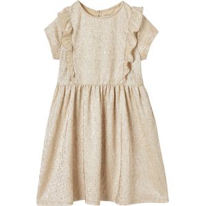 Vertbaudet - Feestjurk - Lame Stof - Meisjes - Korte Mouwen - Ruches