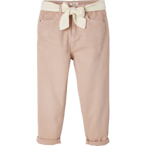 Vertbaudet "Mom fit" broek en sjaalriem van katoengaas voor meisjes