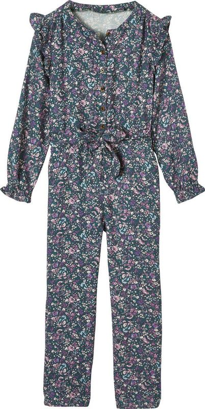Gebloemde - Jumpsuit - Donkergroen - 100% Viscose