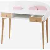 Vertbaudet Juniorbureau CONFETTI - Hout - Wit/Roze - 100 cm breed