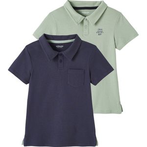 Vertbaudet - Set van 2 - Poloshirts - Katoen - Jongens - Korte Mouwen