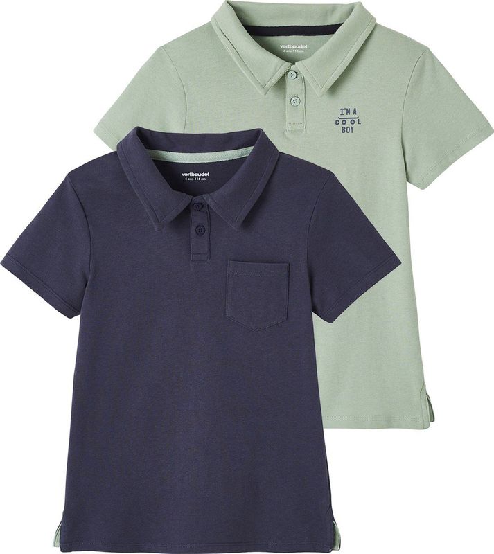Set van 2 - Poloshirts - Blauw - Korte Mouwen - Jongens