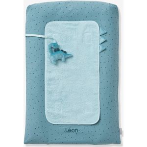 Personaliseerbaar verschoonkussen PETIT DINO blauw