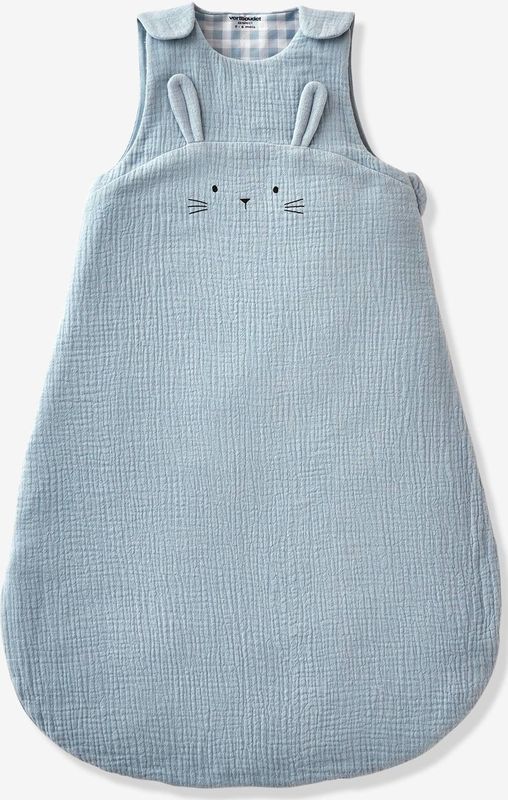 Speciale zomerslaapzak van biologisch katoengaas* LOVELY FARM blauw