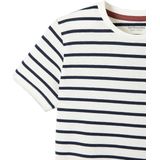Gestreept T-shirt - Marine - Katoen - Korte Mouwen