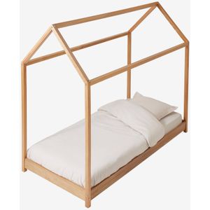 Laag kinderbed met hut Vendredi bruin licht uni
