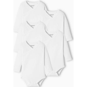 Vertbaudet - Set van 5 Rompertjes - Wit - Lange Mouwen - Voor Pasgeborenen