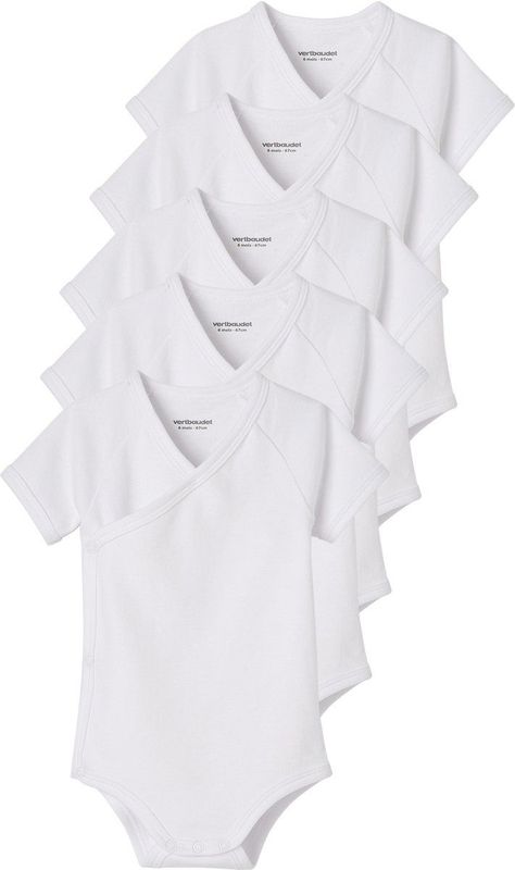 Set van 5 Rompertjes - Lichtroze - Korte Mouwen - Voor Pasgeborenen