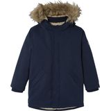 Jongensparka - Marineblauw - Gerecycleerde Polyester Voering - Met Capuchon