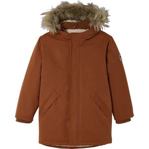 Jongens - Parka - Marineblauw - Gerecycled Polyester - Waterafstotend, Gevoerde Capuchon