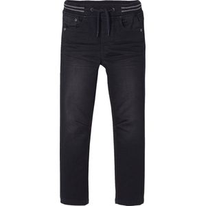 Vertbaudet - Rechte Fleecebroek - Denim Look - Blauw - 79% Katoen, 20% Polyester, 1% Elastaan