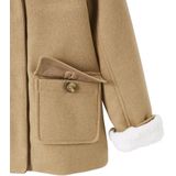 Mantel - Geel - Met Capuchon - Wol - Sherpa Voering - Voor Meisjes