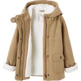 Mantel - Geel - Met Capuchon - Wol - Sherpa Voering - Voor Meisjes