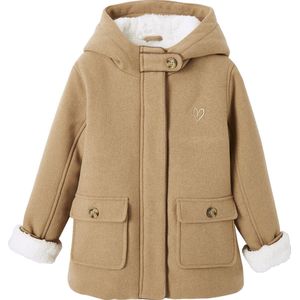 Mantel - Geel - Met Capuchon - Wol - Sherpa Voering - Voor Meisjes