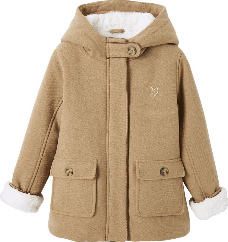 Mantel - Geel - Met Capuchon - Wol - Sherpa Voering - Voor Meisjes