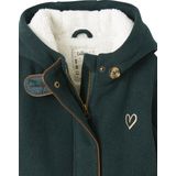 Vertbaudet - Mantel met Capuchon - Marine - Wol met Sherpa Voering voor Meisjes