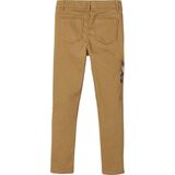 Vertbaudet Slim-fit broek met hoge taille en geborduurde bloemen voor meisjes