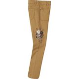 Vertbaudet Slim-fit broek met hoge taille en geborduurde bloemen voor meisjes