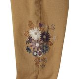 Vertbaudet Slim-fit broek met hoge taille en geborduurde bloemen voor meisjes