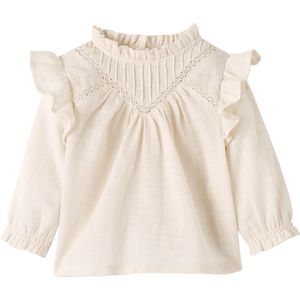 Blabybouse - Hemelsblauw - Blouse - Ruches in Gevlamde Stof