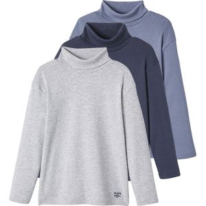 Set van 3 T-shirts - Kaki - Lange Mouwen - Rolkraag - Voor Kinderen van 2 tot 5 Jaar