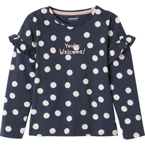 Vertbaudet Meisjes-T-shirt met opschrift en ruches aan de mouwen