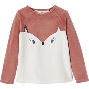 Fluwelen Meisjespyjama - Donkerroze - Vos - Lange Mouwen