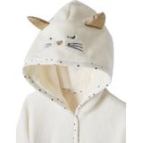 Badjas - Ivoor - Personaliseerbare Pluche Kat - Voor Meisjes - Lange Mouwen
