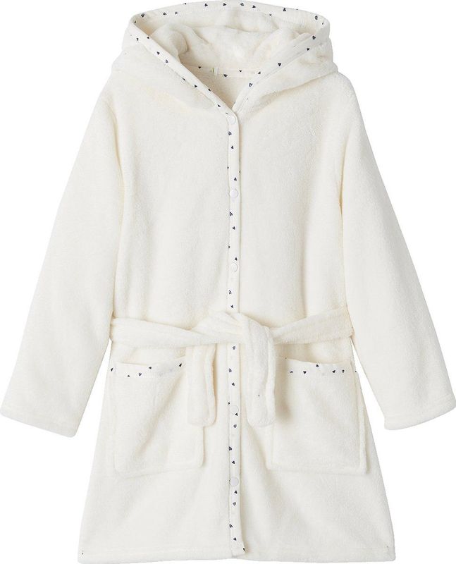 Badjas - Ivoor - Personaliseerbare Pluche Kat - Voor Meisjes - Lange Mouwen