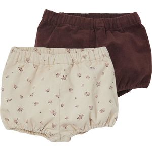 Set van 2 Bloomers - Bordeauxrood en Beige - Fluweel - Voor Babymeisjes