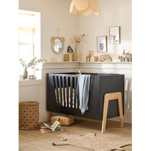 Meegroeibed baby's met verwijderbare spijlen LIGNE RETRO zwart