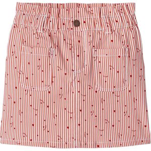 Gestreept - Meisjesrok - Roze - Trapezium Pasvorm - 99% Katoen, 1% Elastaan