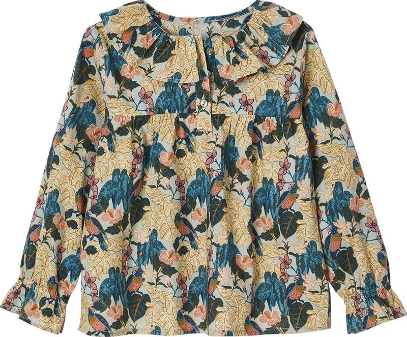 Vertbaudet - Meisjesblouse - Multicolor - 100% Katoenen Voile
