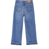 Vertbaudet Wijde meisjesjeans met rafels aan de onderkant