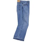 Vertbaudet Wijde meisjesjeans met rafels aan de onderkant