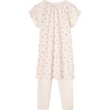 Nachthemd - Strepen en Kersen - Katoen - Ronde Halslijn - Korte Mouwen