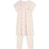 Nachthemd - Strepen en Kersen - Katoen - Ronde Halslijn - Korte Mouwen