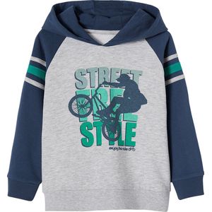 Sweater - Inktblauw - Jongens - Met Capuchon - Grafische Animaties - Raglanmouwen