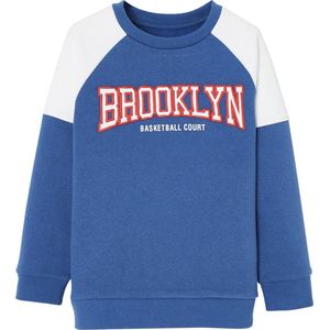 Vertbaudet Jongenssweater met colourblock en team Brooklyn opdruk