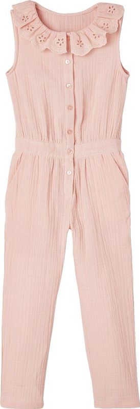 Vertbaudet Lange babytuinbroek van katoenen gaas met kraag van Engels borduurwerk