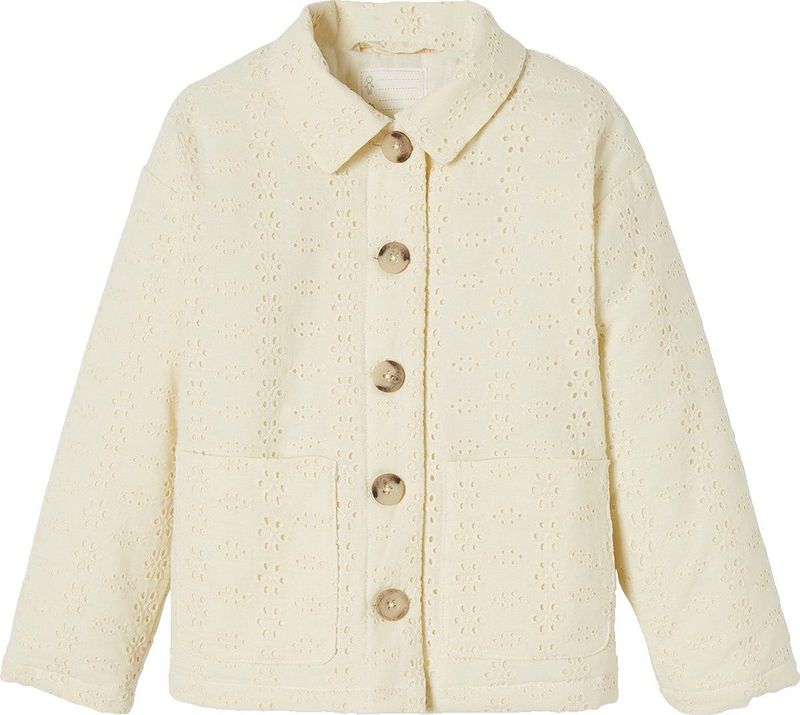 Jas - Gewatteerd - Engels Borduurwerk - Gerecycled Polyester - Lange Mouwen