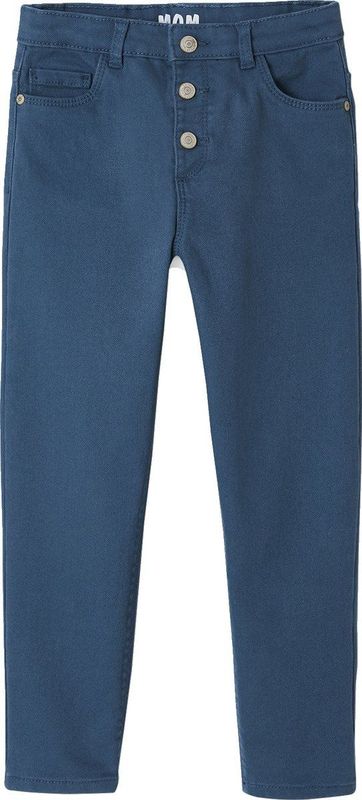 Broek Mom fit MorphologiK Fin meisjes inktblauw