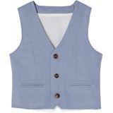 Vertbaudet Mouwloos Jasje - Jongens - Katoen/Linnen - Stippenprint Voering