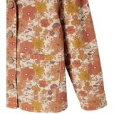 Jas - Bloemenprint - Katoen - Knoopsluiting - Geplakte Zakken